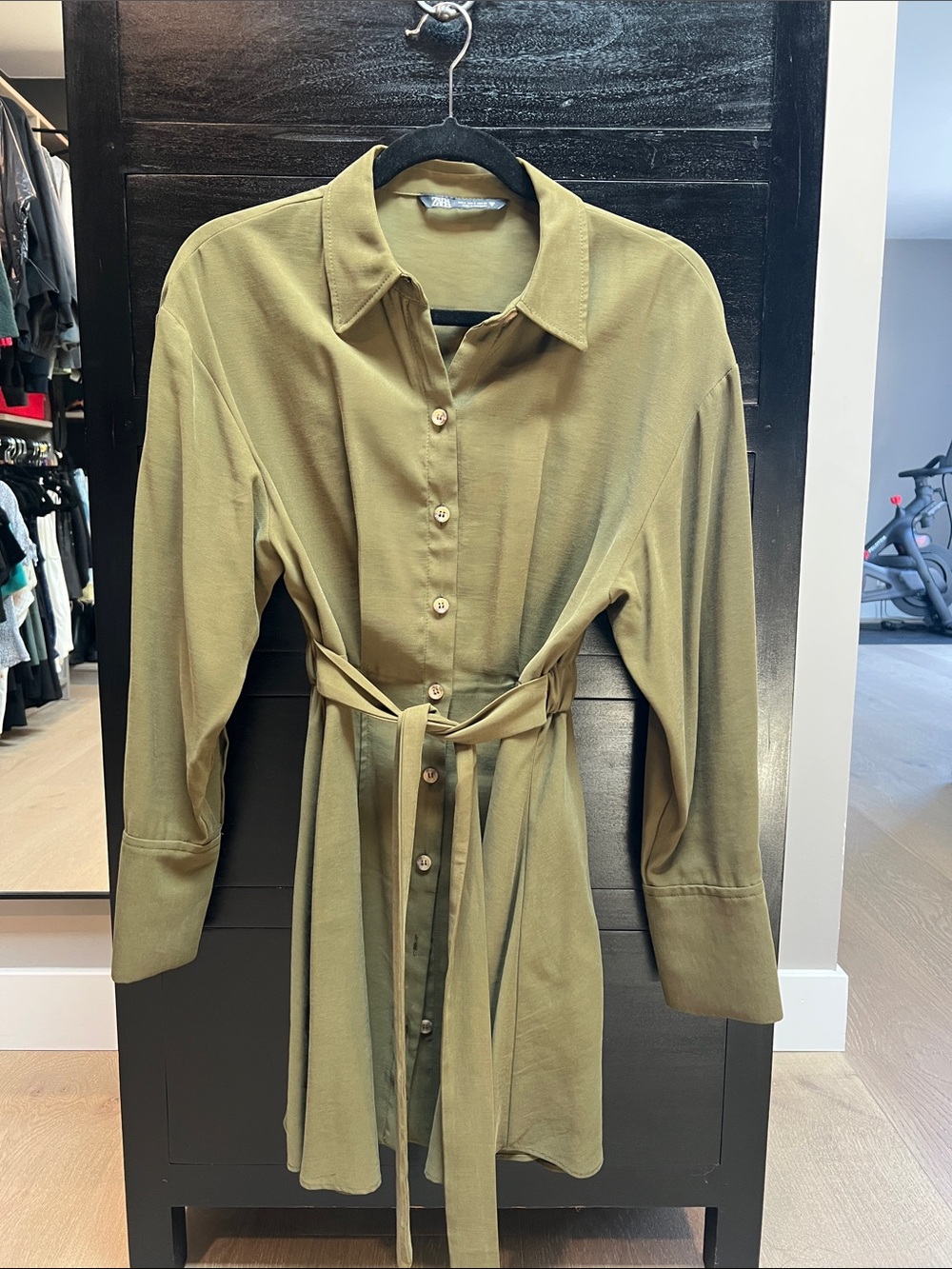 Zara Olive Green Trench-Style Jacket